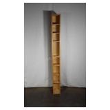 Media storage or display tower, natural finish,
