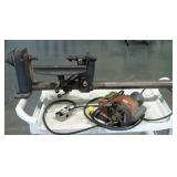 Early cast iron lathe with GE 1/3 HP electric