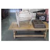3pc Home Furnishings Lot. Coffee table, finish