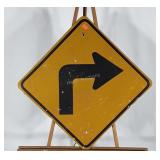 RIGHT TURN road sign, 33x33