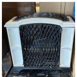 Weso wood burning stove with white ceramic tile