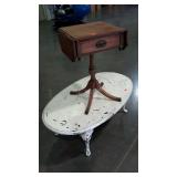 Two pieces. Distressed finish coffee table and