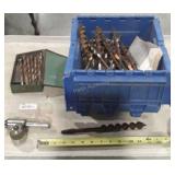 Hardware, Small tote of Drill auger Bits, mixed