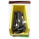 Parts bin with sixteen 1/2" Allen wrenches.