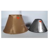2 lamp shades in good condition.  1 metal shade