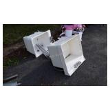 Two utility Tub Sinks, one with legs only, both