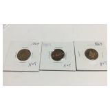Three Indian head pennies