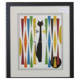 Mid Century Modern Cat Abstract print