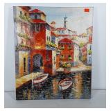 Print on Stretched canvas of boats on water in a