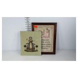 Needleworks, girl unframed needlepoint and cross