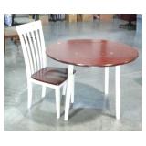 Two pieces. Small drop side table and single