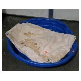 Kiddie pool and a painters tarp