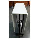 Rolling foldaway table. Only 13" wide when sides