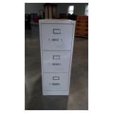 Hon three drawer letter size file cabinet with