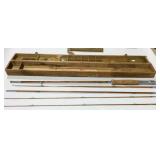Pearl brand 5 pc bamboo fly fishing rod in wooden