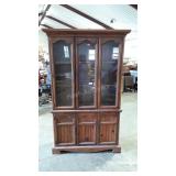 China hutch, one piece with three glass panels,