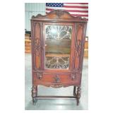 Depression era china cabinet with single glass