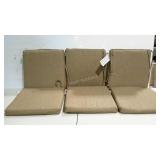 Six Sunbrella patio chair cushions 17"×17"