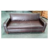 Vegan leather jackknife sofa, converts to 3/4