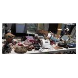 Household Lot, 2 twin bedspreads, vases, candles,