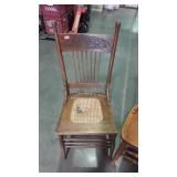 Two oak Dining Chairs, one older one newer oak,