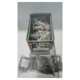 One stackable bin of assorted hardware. Mostly