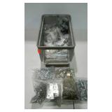 One stackable bin of assorted hardware. Mostly