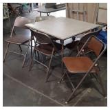 Card Table with 4 matched Chairs plus one