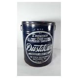 Advertising,  large Dustdown metal can with lid,