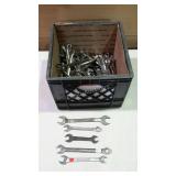 Wrenches. Mostly box wrenches and combination
