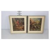 Two small prints, Native Americans and a