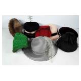 Vintage ladies hats, eight different styles
