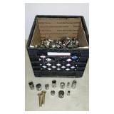 Dairy crate with lots of sockets and a few