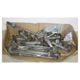 Flat of assorted large bolts including mason