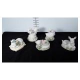 Porcelain animal figurine music boxes by Heritage