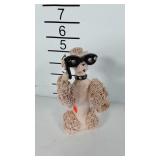 Pink lady puppy figurine, her glasses have been