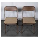 Pair of early Metal Folding Card Table and