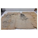 Coffee bean burlap bags, bold graphics, different