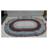 Braided rag rug, 60x44