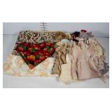 Textiles, doilies, tablecloths, laces, trims,