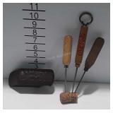 Antique Ice Shaver, & 3 Ice Picks