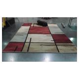 Room Rug, 94x130" Spice Grid Rouge, clean