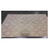 Two tone graphic area rug, needs cleaning, 68 x