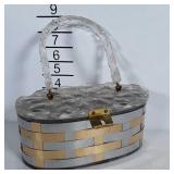 Lucite and metal purse.