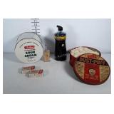 Product containers. Sour cream and pineapple