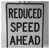 REDUCED SPEED AHEAD road sign, 24x30