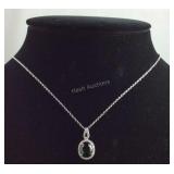 Sterling silver Simulated CZ necklace stainless