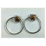 Sterling silver tigers eye earrings