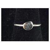 Size 7 Sterling silver fern fossil ring