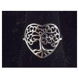 Size 8 Sterling silver tree of life ring